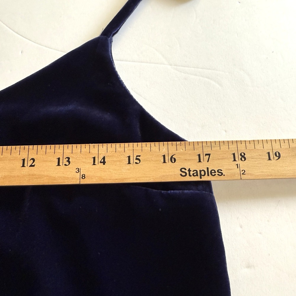 Madewell Womens Navy Blue Velvet Dark Fairy Button-Front Cami Tank Top Size 2 - Picture 6 of 9